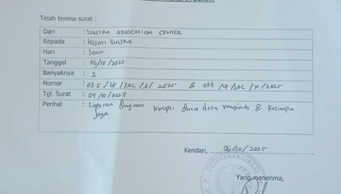 Dugaan Korupsi Dana Desa, Dua Kepala Desa di Muna Barat Resmi Dilaporkan ke Kejati Sultra