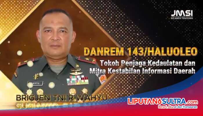 JMSI Sultra Anugerahkan Award kepada Danrem 143/Halu Oleo sebagai Tokoh Penjaga Kedaulatan dan Mitra Stabilitas Informasi