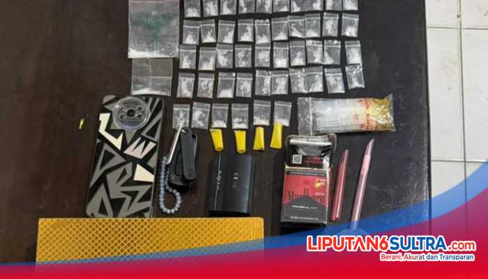 Satresnarkoba Polresta Kendari Ungkap Jaringan Sabu, Pelaku Simpan Puluhan Paket di Rumah