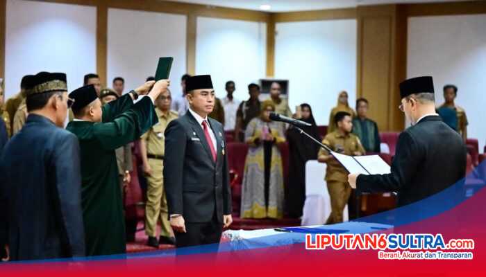 Gubernur Sultra Lantik Pj Sekda, Dorong Penguatan Tata Kelola dan Sinergi Organisasi Pemerintahan