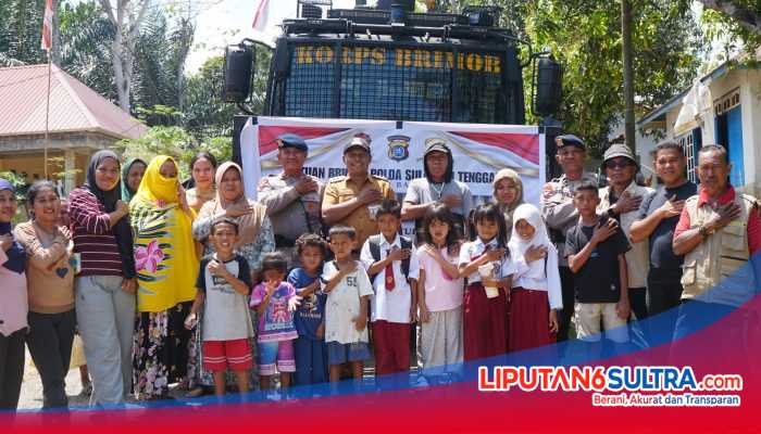 Tanggap Kebutuhan Warga, Batalyon A Pelopor Brimob Sultra Gelar Aksi Bantuan Air Bersih